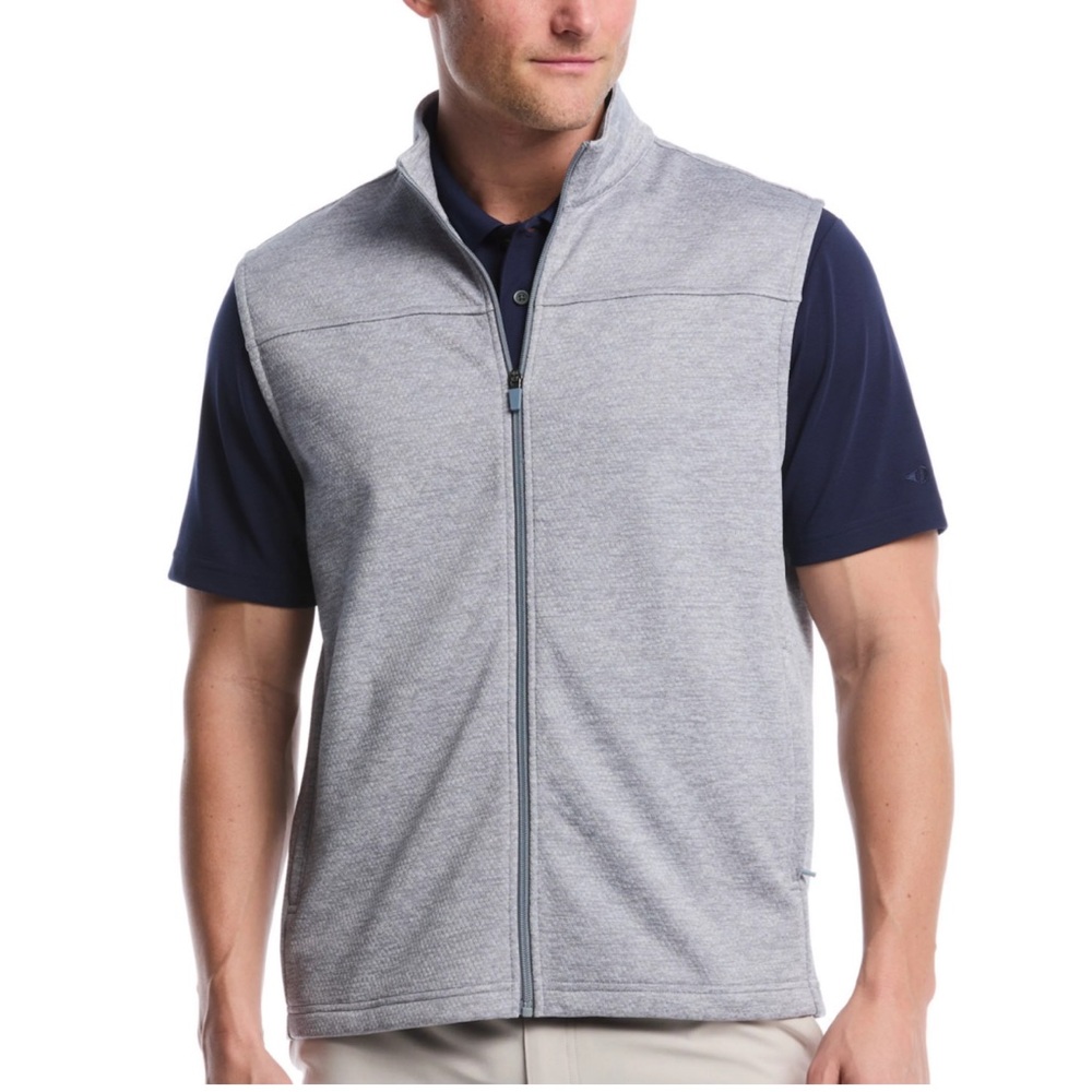 NWT Men's Gray Grand Slam Mini Argyle Quilted Golf Vest Size Small